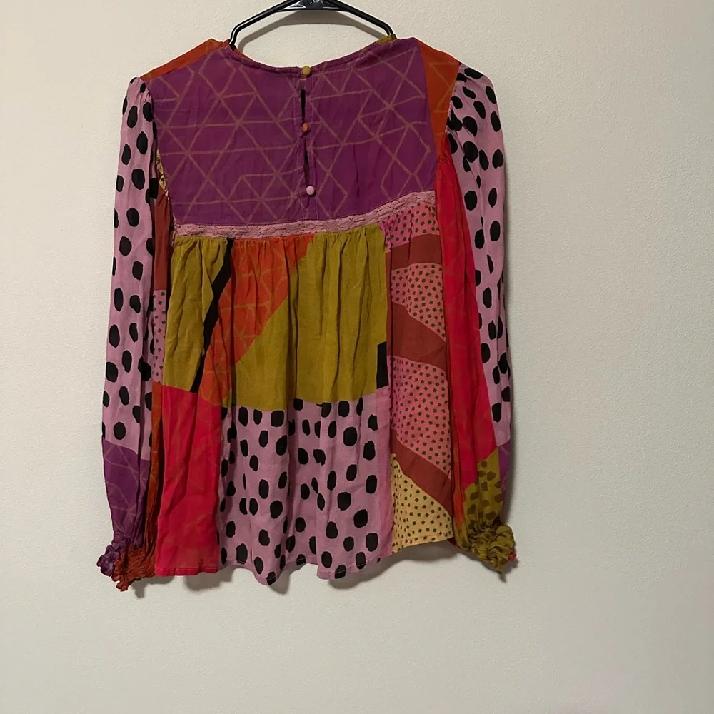 Anthropologie Bl^nk London boho Miranda Peasant Blouse size XS - Picture 3 of 8